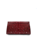 Ivy Clutch in Wine Water Snake w/ Crystals