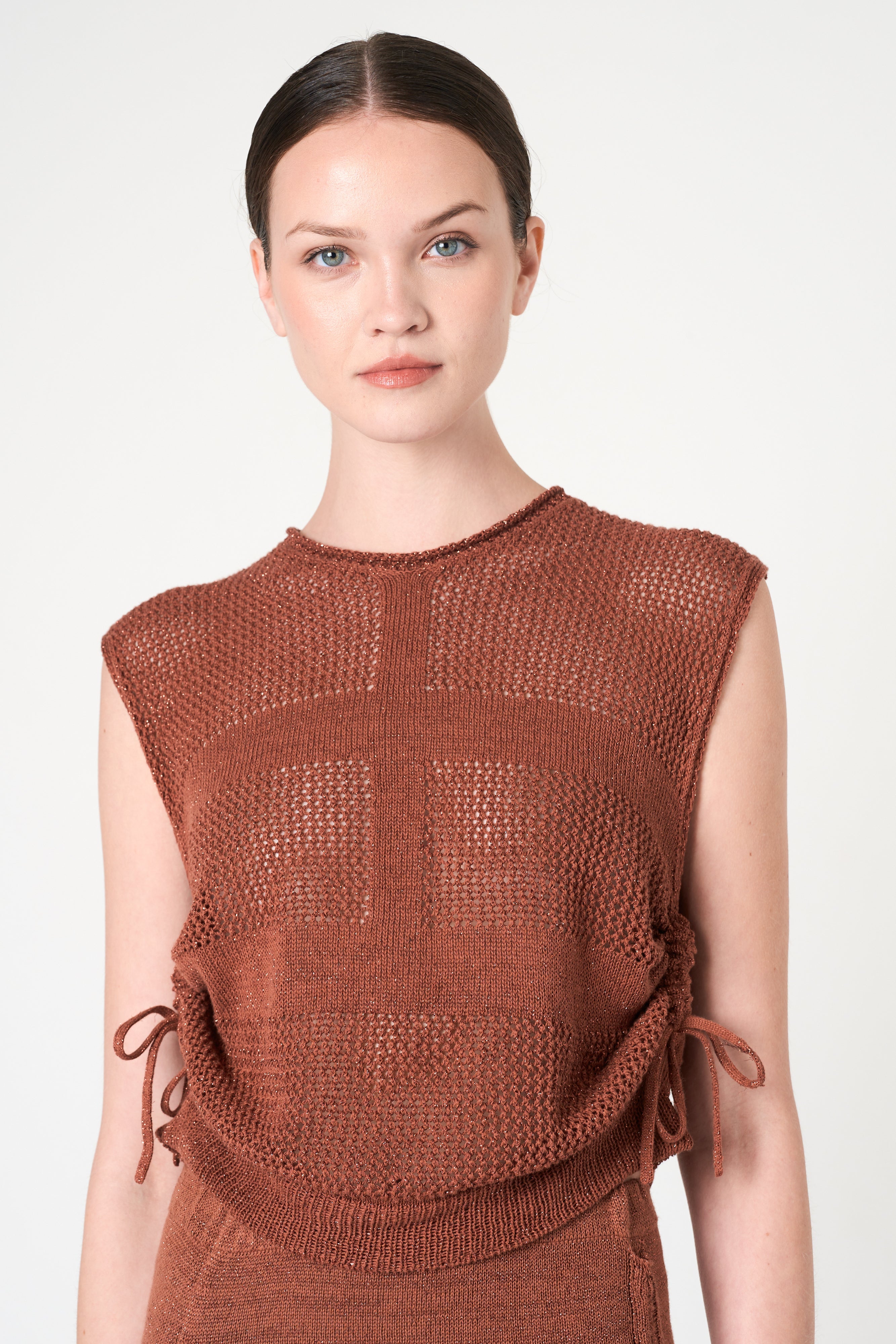 Luxe Sleeveless Top in Brick