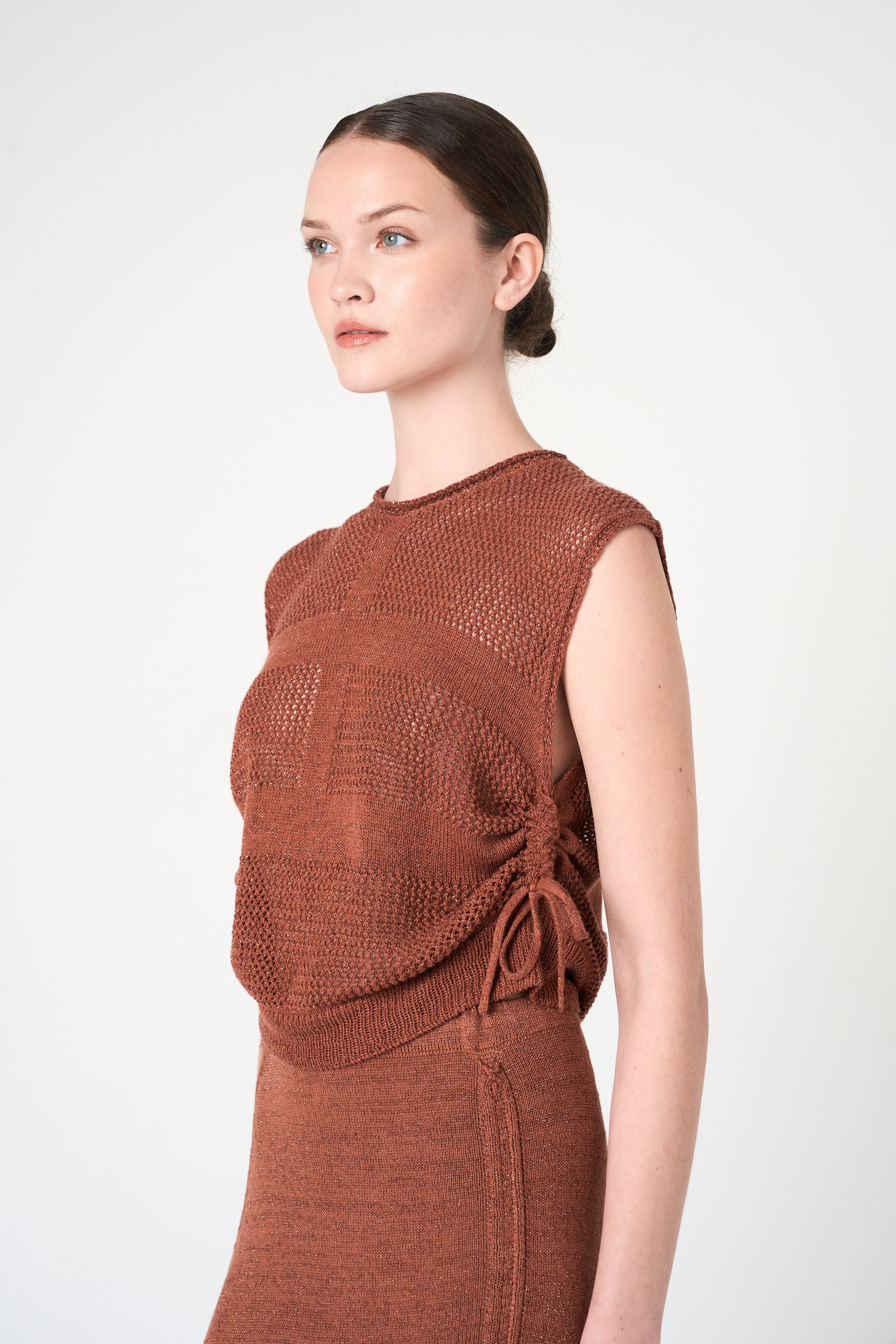 Luxe Sleeveless Top in Brick