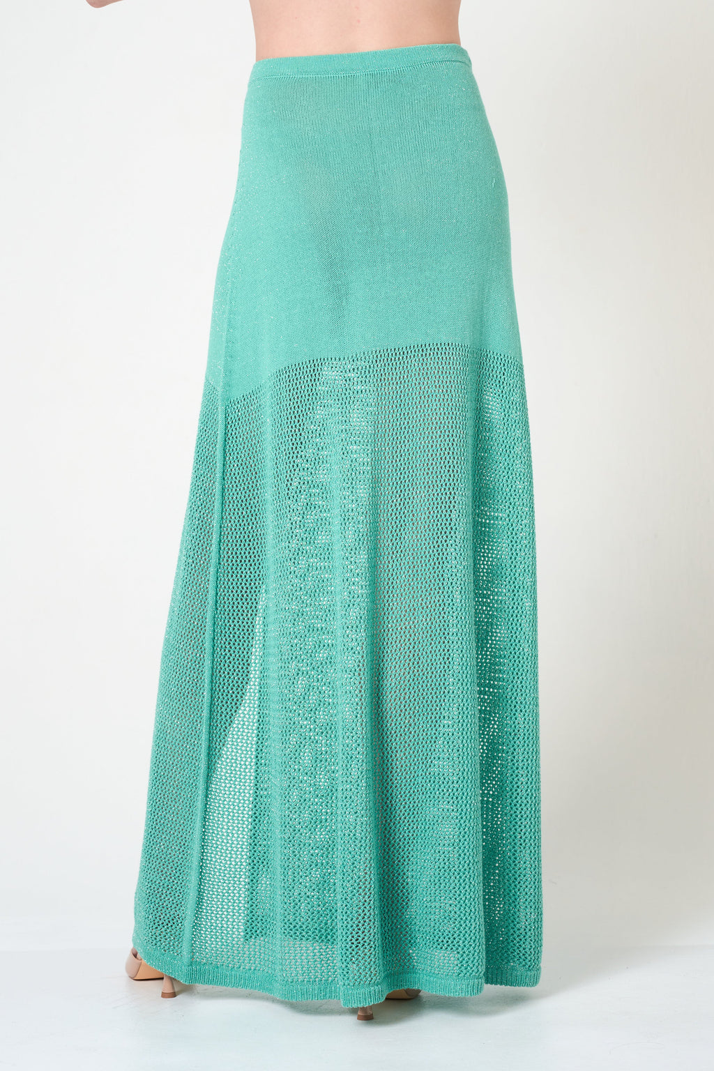 Luxe Long Skirt in Aqua