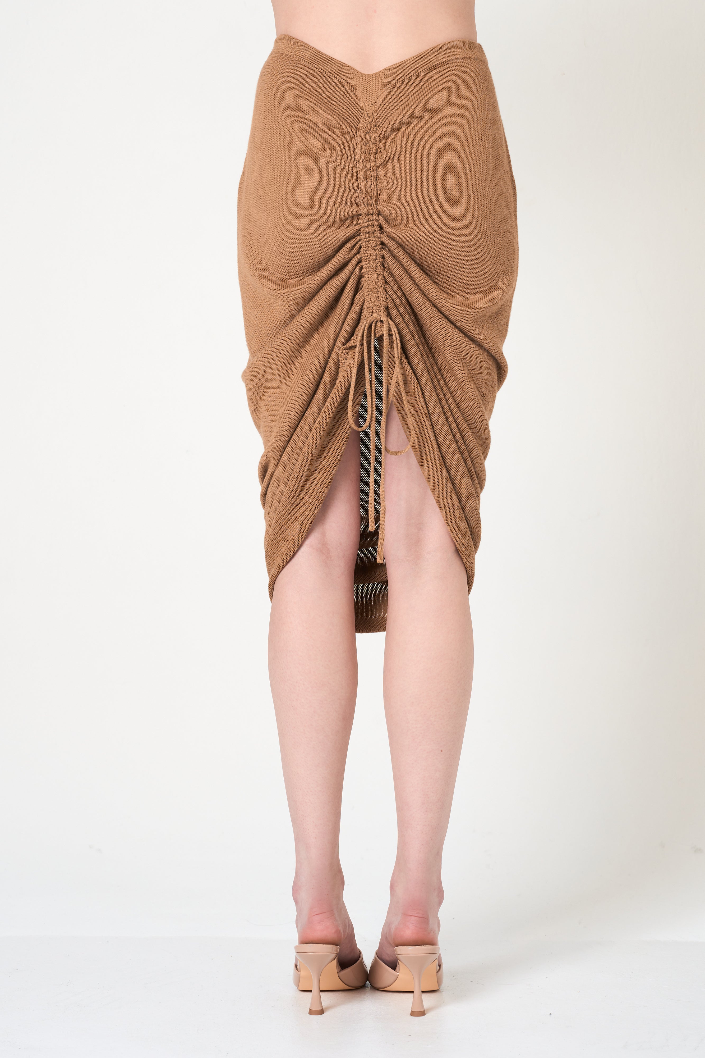 Midi Pencil Skirt in Camel