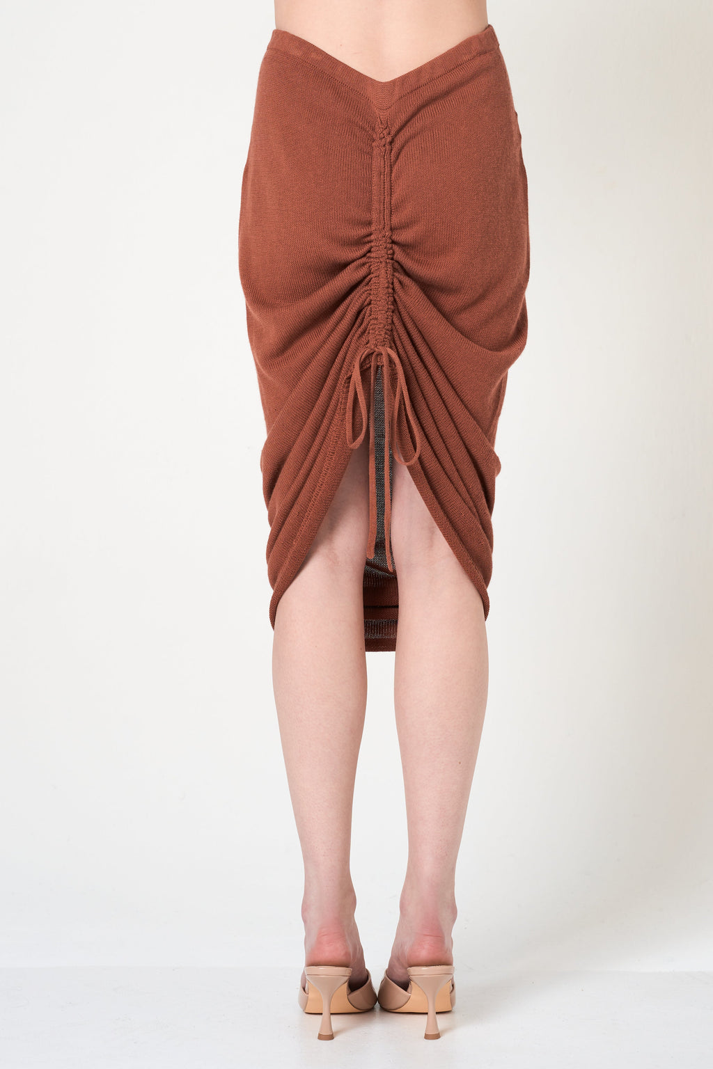 Midi Pencil Skirt in Brick