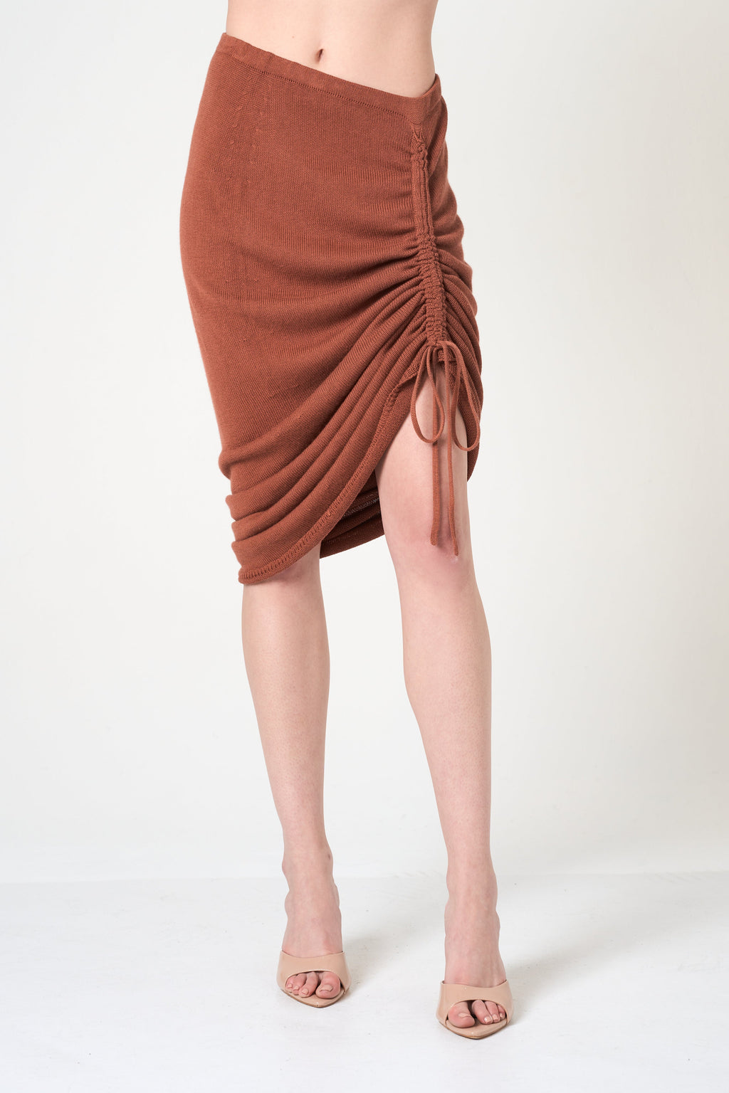 Midi Pencil Skirt in Brick